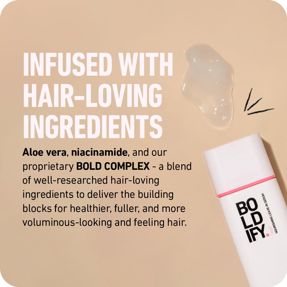 Boldify Leave In Conditioner and Heat Protectant - Hair Serum for Blow Dry and Styling, Nourishing Leave In Serum for Women & Men - Lightweight Thermal Protection to 450F with Biotin