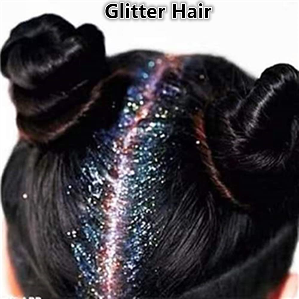 Go Ho Hair and Body Glitter Spray,Festival Glitter Dry Powder Makeup for Clothes,Silver Glitter Spray Loose Sparkle Powder,Holographic Ultra Fine Glitter,Resin Glitter for Crafts,10g