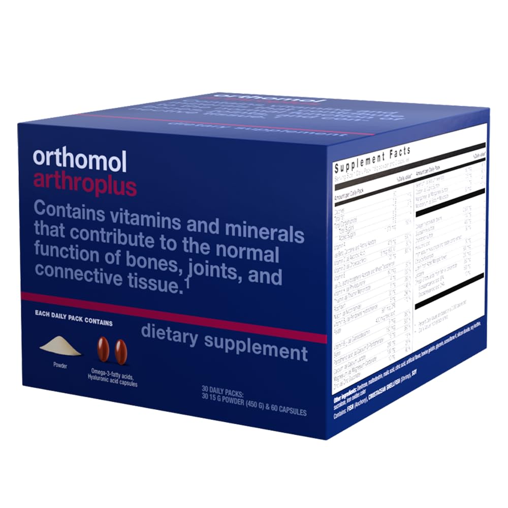 Orthomol Arthroplus, 30-Day Supply, Advanced Bone & Joint Health Supplement with Collagen, Glucosamine & Chondroitin, Advanced Version of Orthomol Osteo