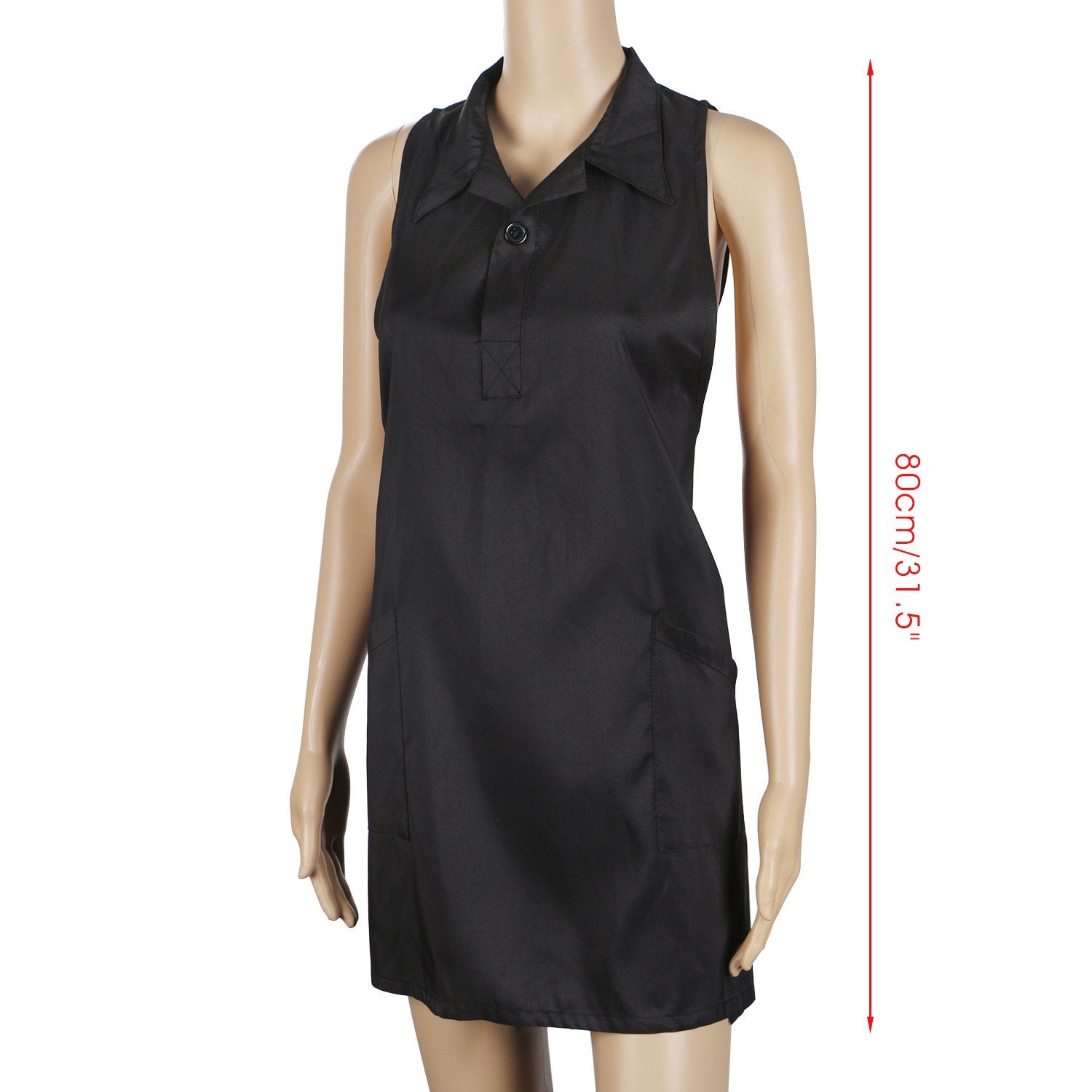 Hair Stylist Vest, Segbeauty 31.5in 80cm Barber Vest for Women, Hairdresser Smock Stylist Vest with 2 Pocket, Cosmetology Salon Apron Pet Groomer Gown, Sleeveless SPA Uniforms Protective Work Clothes