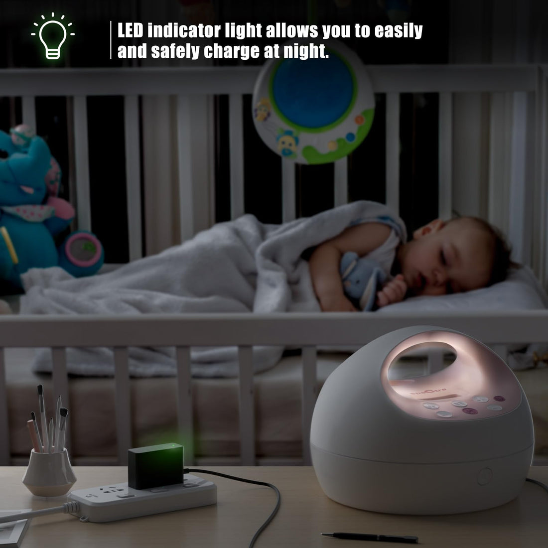 12V Pump Charger for Spectra S1, S2, Plus, S3 Pro, SG Synergy Gold, SPS100, SPS200, M1, 10FT Power Cord Charging Cable - Led Light (Black)