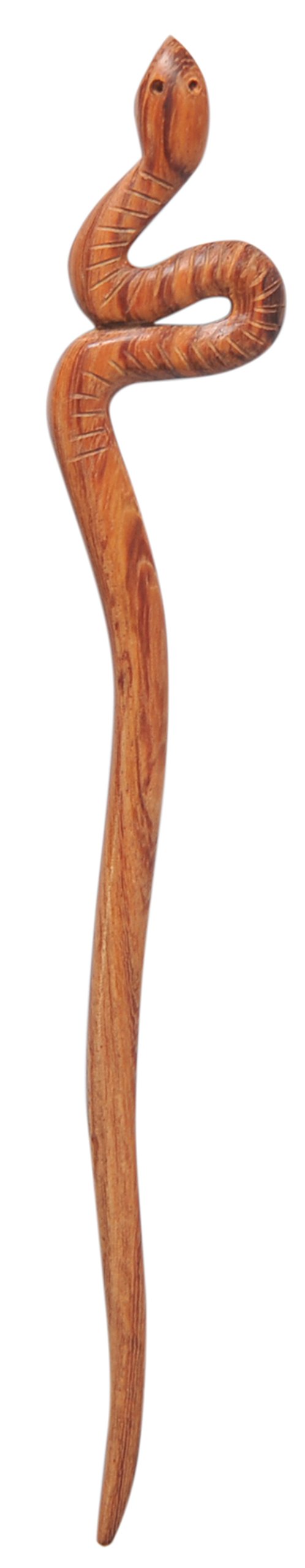 Mary Crafts Wooden Brown Snake Hair Pin, Hair Stick, Hair Fork, Hair Accessory Handmade 6.9