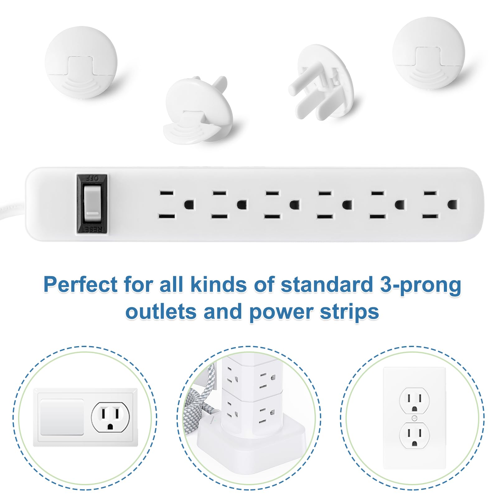 Outlet Covers Baby Proofing White - PRObebi 38 Pack Plug Covers for Electrical Outlets, Child Proof Socket Covers, Baby Safety Products for Home, Office, Easy Insatllation, Protect Babies
