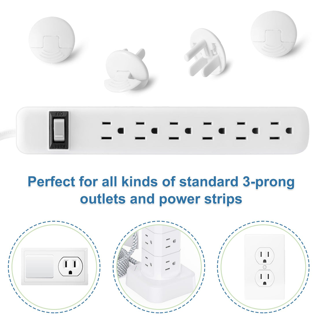 Outlet Covers Baby Proofing White - PRObebi 38 Pack Plug Covers for Electrical Outlets, Child Proof Socket Covers, Baby Safety Products for Home, Office, Easy Insatllation, Protect Babies
