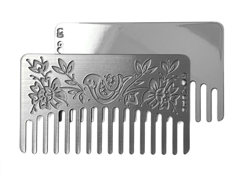 Otomi Mirror : Go-Comb - Wallet Comb + Mirror - Sleek, Durable Stainless Steel Hair Comb with Travel Mirror - Otomi Mirror