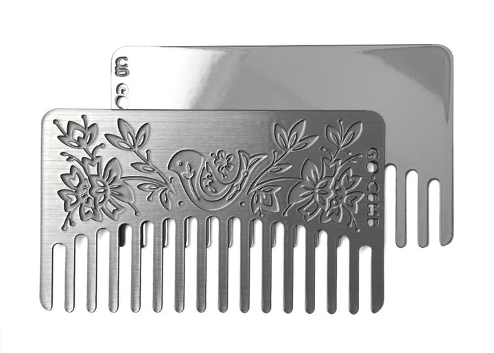Otomi Mirror : Go-Comb - Wallet Comb + Mirror - Sleek, Durable Stainless Steel Hair Comb with Travel Mirror - Otomi Mirror