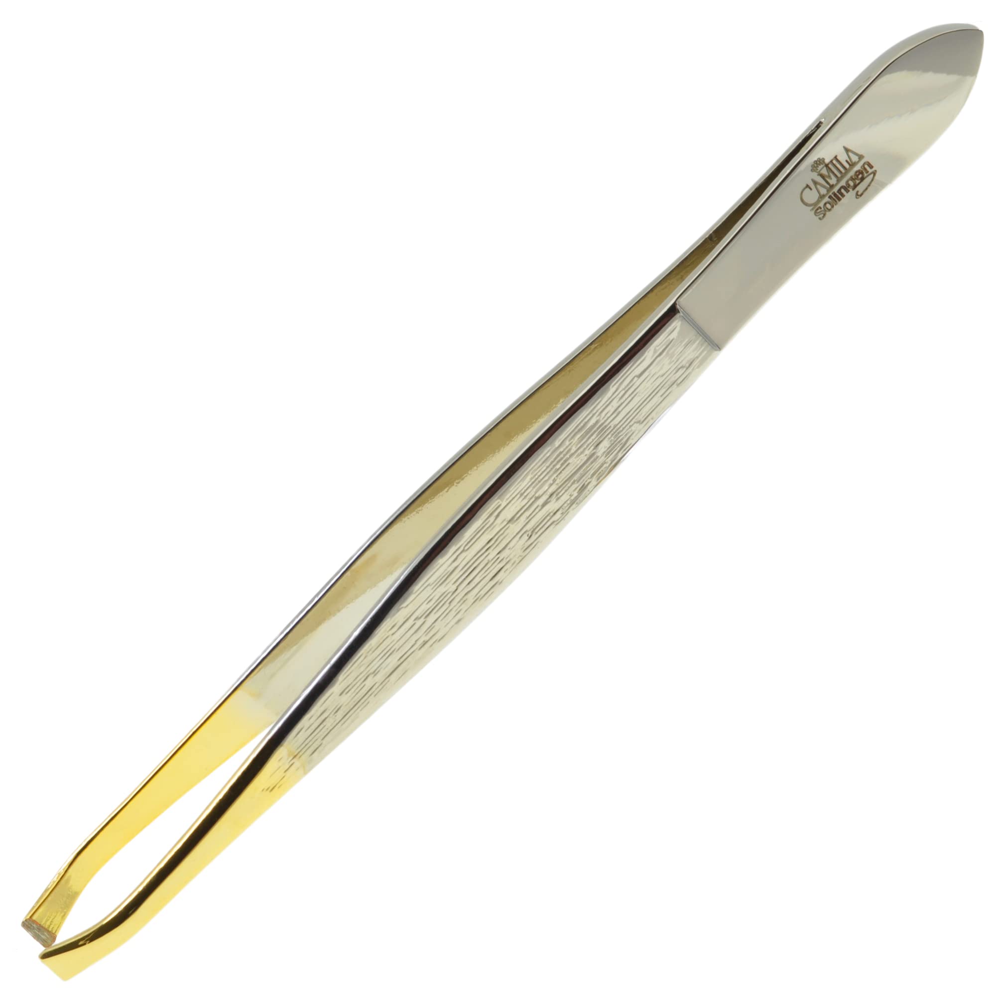 Camila Solingen CS30 3 1/2 Gold Tipped, Surgical Grade, German Stainless Steel Tweezers (Claw).