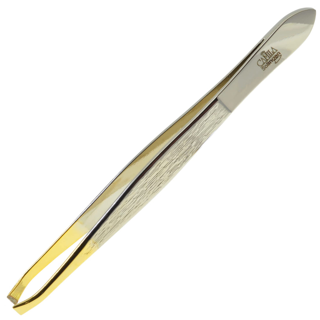 Camila Solingen CS30 3 1/2 Gold Tipped, Surgical Grade, German Stainless Steel Tweezers (Claw).