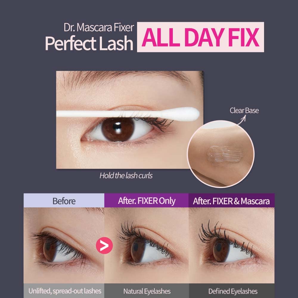 ETUDE Dr. Mascara Fixer For Perfect Lash 01 (Natural Volume Up) NEW 21AD | Long-Lasting Smudge-Proof Mascara Fixer with Care Effect | Eyelash Primer | Korean Makeup, Kbeauty, Perfect for Gift