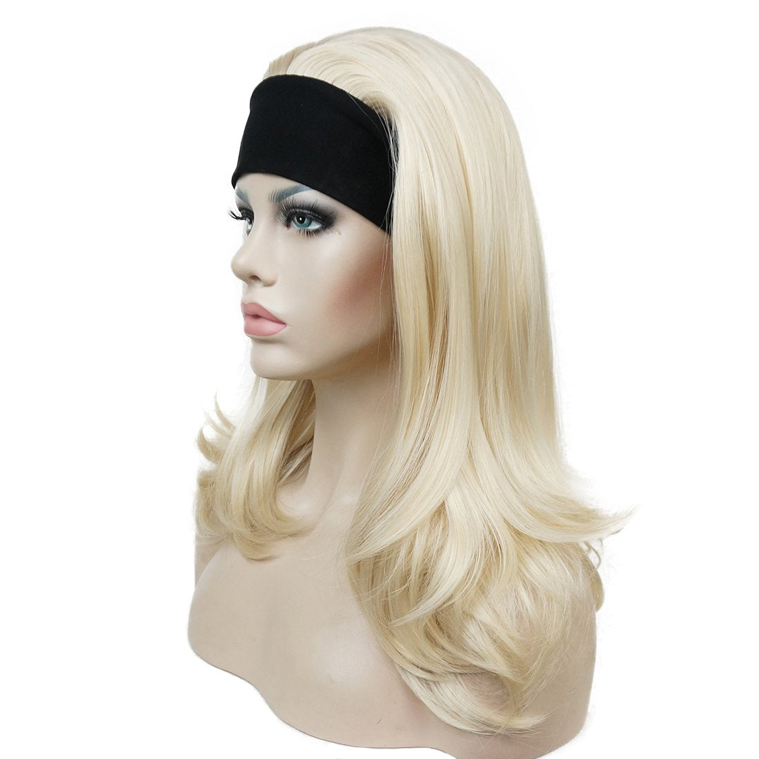 613# Pale Blonde : Lydell Long Straight Wave Headband Synthetic Wigs (613# Pale Blonde)
