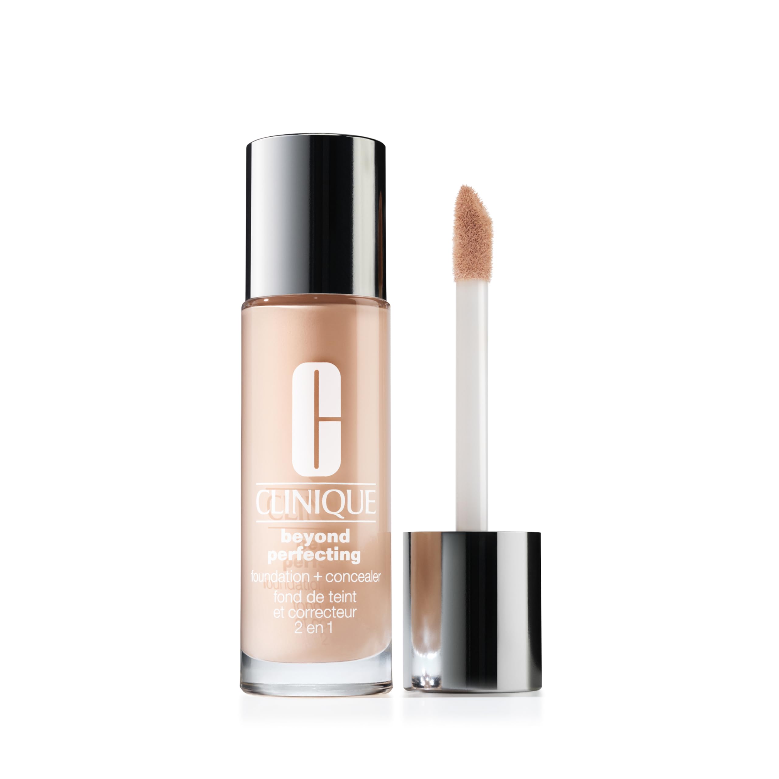 Clinique Beyond Perfecting Lightweight Liquid Foundation + Concealer For Dry Combination to Oily Skin Types | Full Coverage + Natural Matte Finish, Alabaster, 1 Fl Oz