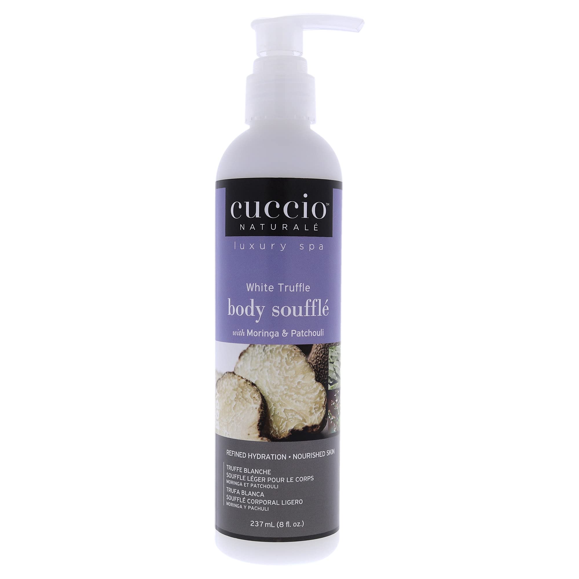 Cuccio Naturale White Truffle Body Soufflé - Smoothing, Nourishing Body Treatment For Long Lasting Hydration and Dry Skin Relief - Lightweight, Non-Greasy Formula - Natural and Cruelty Free - 8 oz