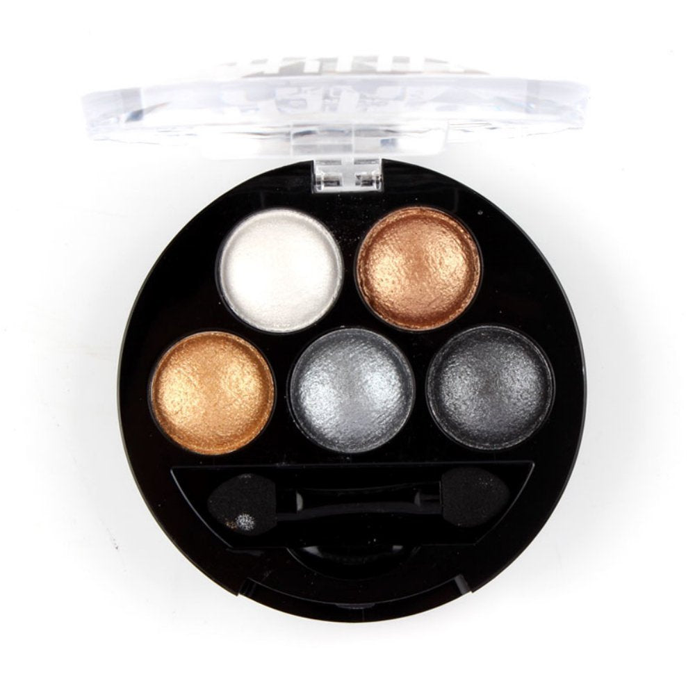 Mallofusa 5 Colors Shades Eye Shadow Powder Metallic Shimmer Cosmetic Palette Charming Highlight Look(Taupe Craze) 4.7oz by Mallofusa