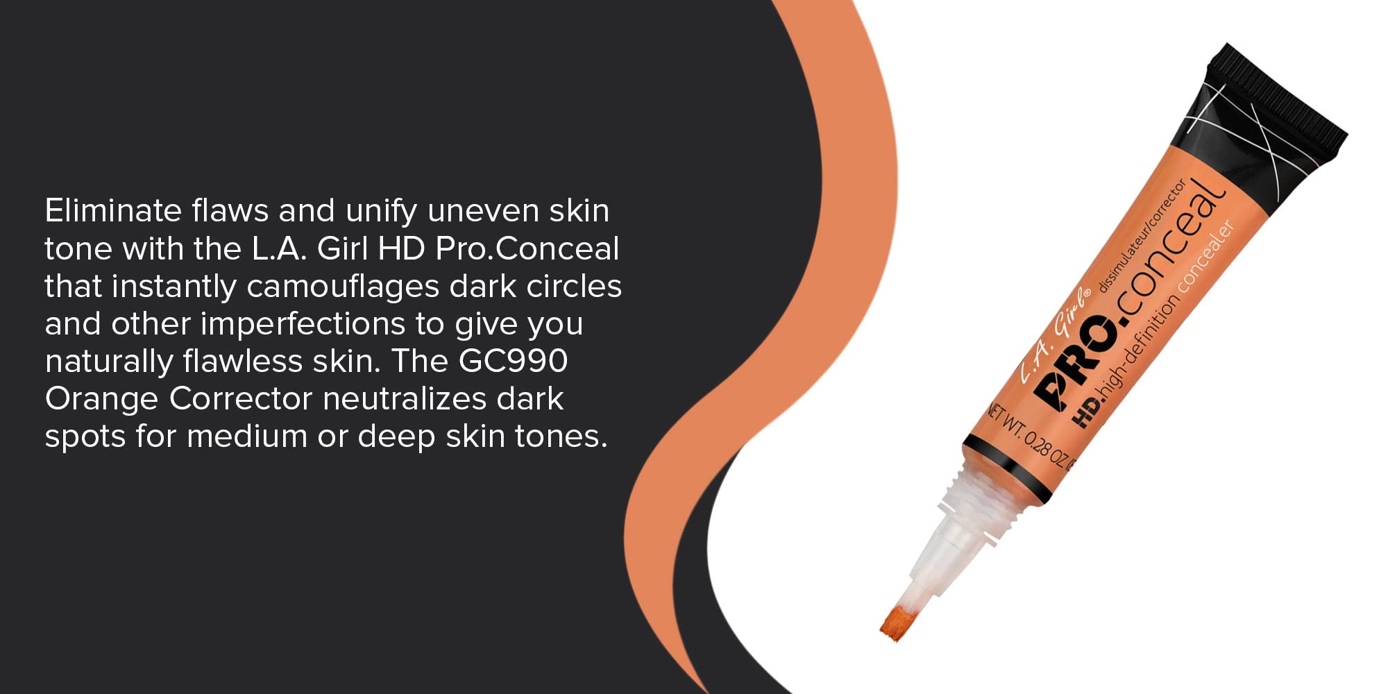 L.A. Girl Pro Conceal HD Concealer,0.28 Ounce (Orange Corrector)