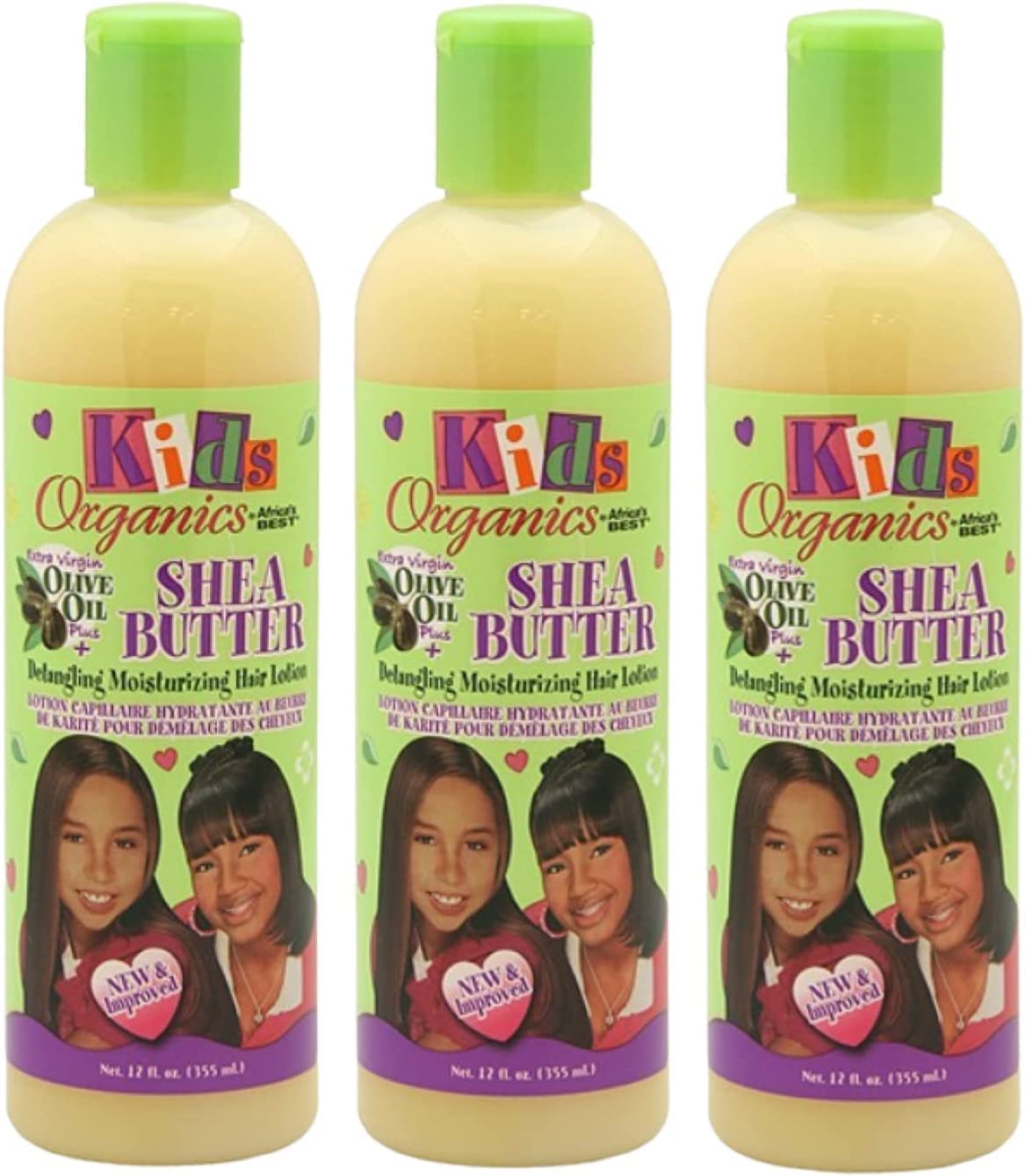 Africa's Best Kids Organics Shea Butter Detangling Moisturizing Hair Lotion 12 oz (Pack of 3)