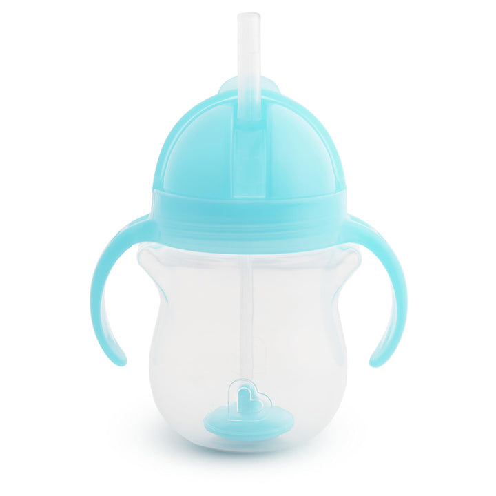 Munchkin Click Lock Weighted Straw Cup, 7 Ounce, Orange, Pack of 1