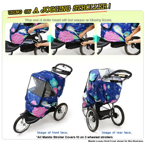 Manito Elegance Plus Stroller Weather Shield/Rain Cover, Red