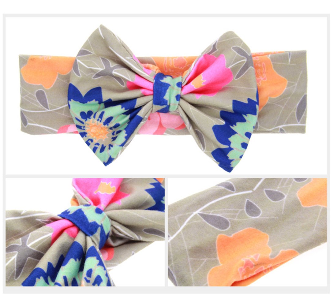 ZOONAI Baby Girls Toddler Bowknot Headband Infant Rabbit Ear Hair Band Headdress (Red Plaid)