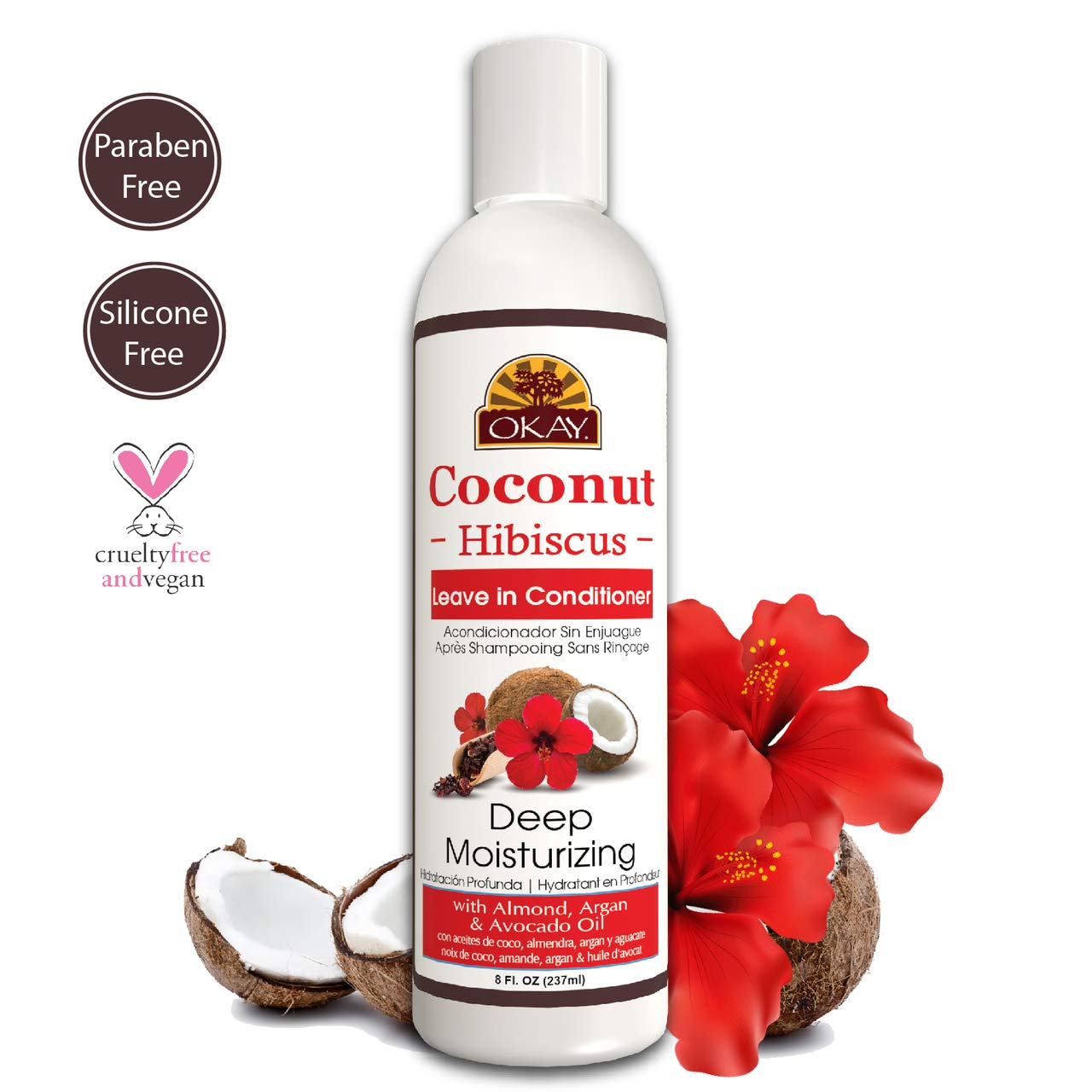 Okay Coconut Leave In Conditioner Hibiscus 8 Ounce