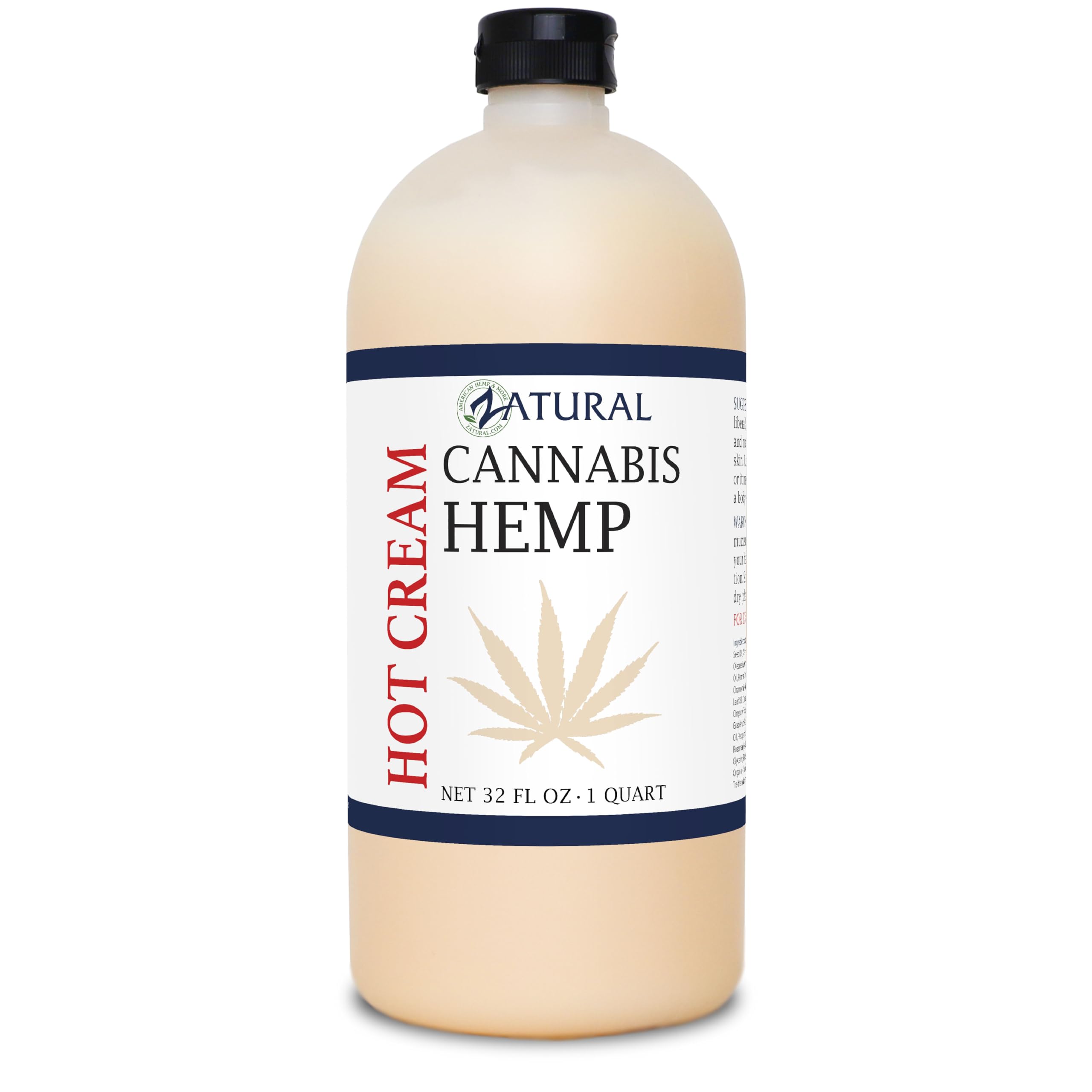 Zatural Hemp Hot Cream with Essential Oil Blend, Aloe, Hemp, and More (32oz)