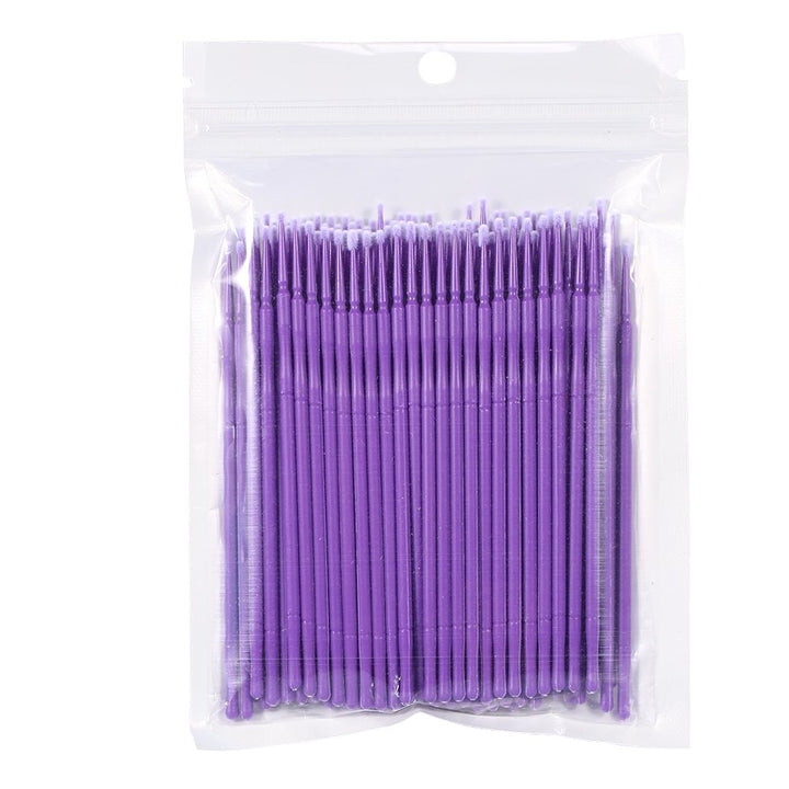 4 Colors Available 100PCS/Bag Disposable Micro Applicator Brushes, Women Disposable Eyelash Extension Brushes for Makeup brushes, Extension Mascara Brush Eyelash Glue Cleaning Stick, (2.5mm)(yellow)