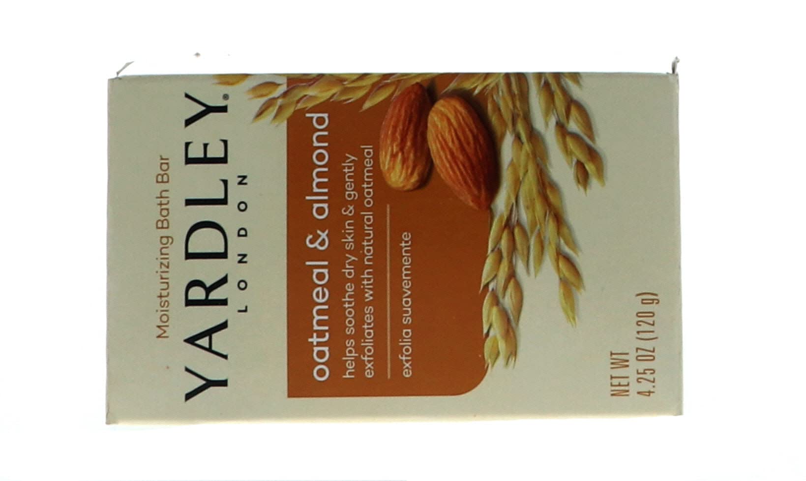 Yardley Oatmeal and Almond Bar Soap, 4.25 Ounce, Set of 3