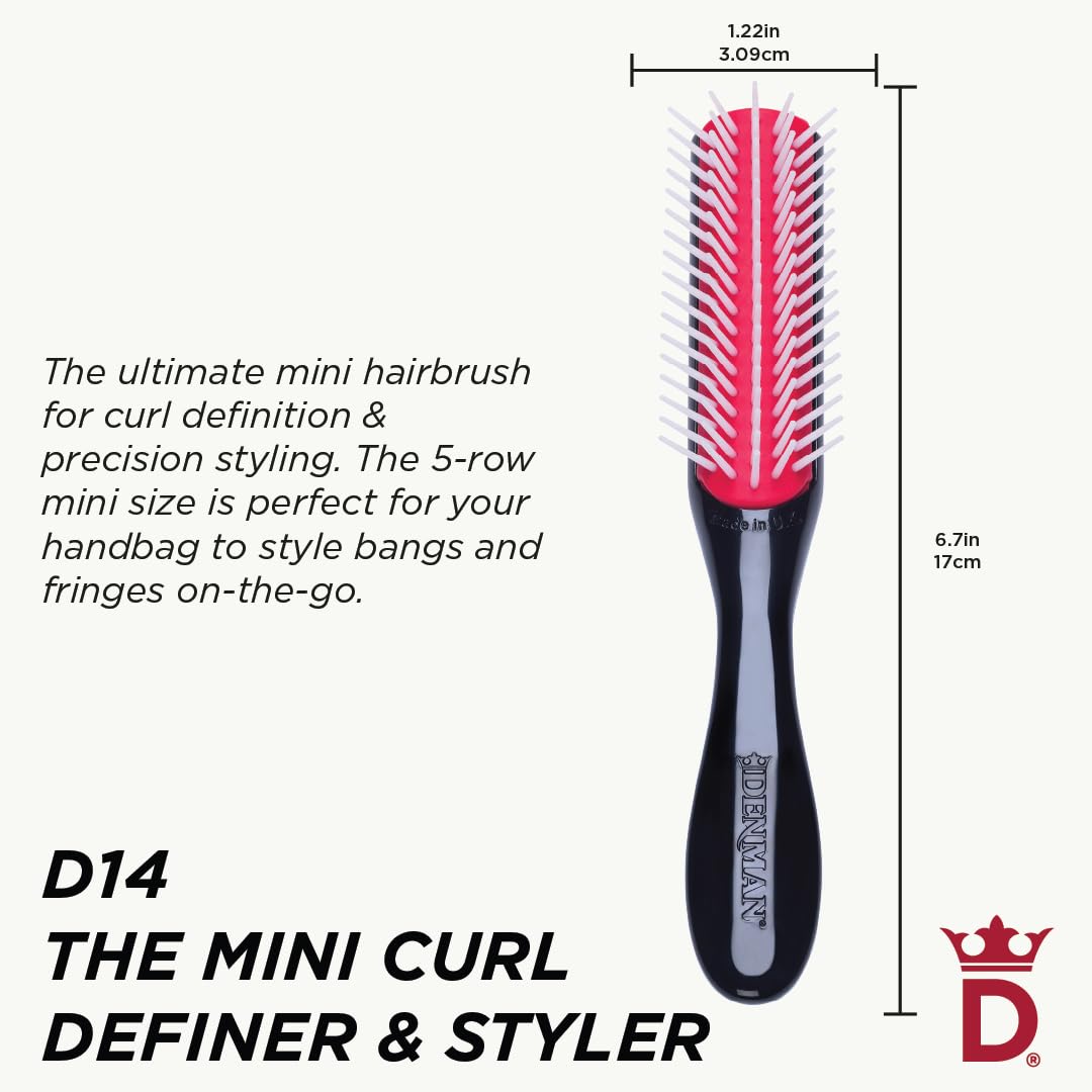 Denman Handbag Styling Brush, 5 Row
