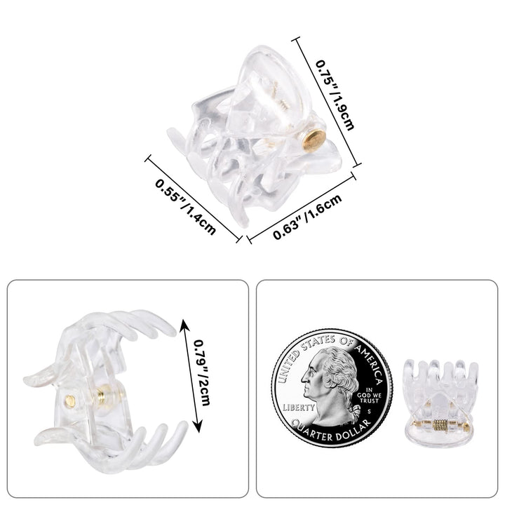 YOHAMA 36 PCS Clear Mini Hair Claw Clips Great for Design Kids Adult Hairstyles White Plastic Hair Clips Small Decoration Buns Pining Bangs Strong Grip Multifunction Clamp Clips.