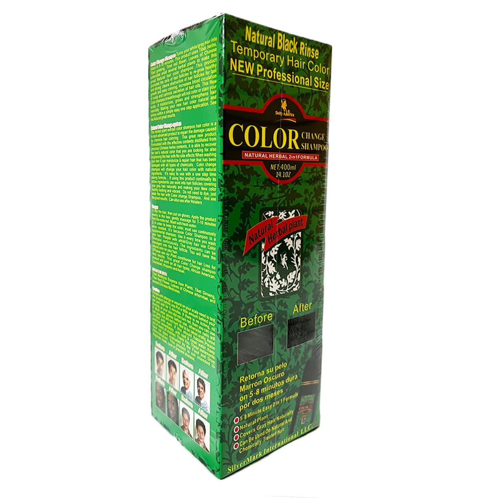 Deity Shampoo Color Change Kit Natural Herbal Black - Professional Size 14.1oz, 400ml…