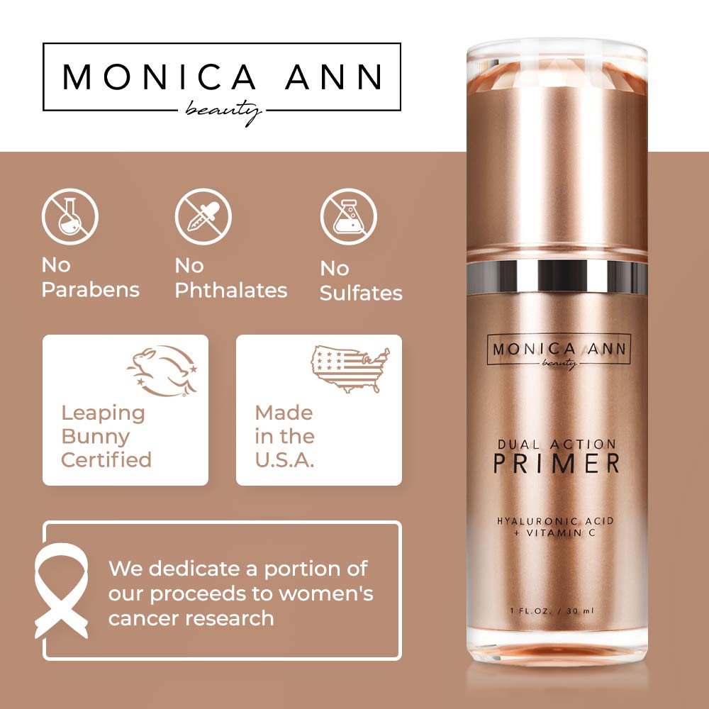 NOTE Dual-Action Face Primer (Vitamin C+ Hyaluronic Acid), Monica Ann Beauty; Foundation Primer that will Hydrate, Mattify, Brighten.