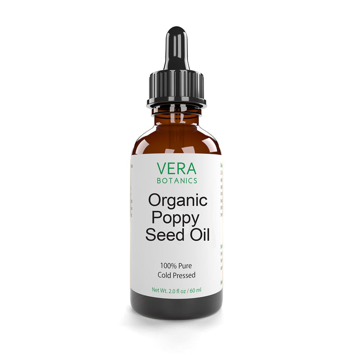 Vera Botanics ORGANIC POPPY SEED OIL 100% Pure & Natural, Unrefined, Cold-Pressed For Face, Dry Skin, Nails, Lips, Body & Hair - Reduce Hair Breakage