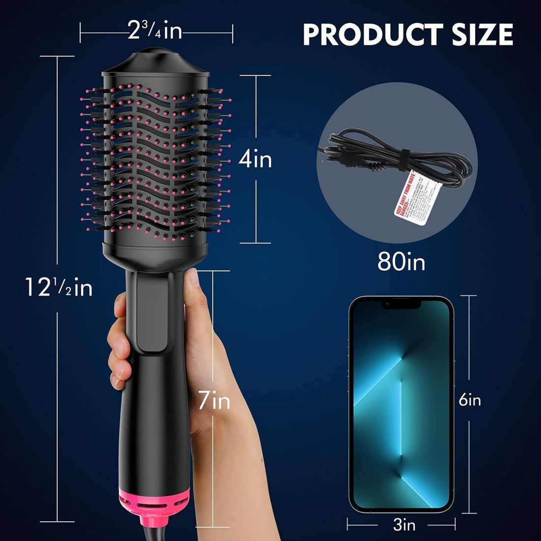 Blow Hair Dryer Brush One-Step Hot Air Brush and Volumizer, Oval Brush for Blow Drying, 4 in 1 Styling Tools for Women,2024 New