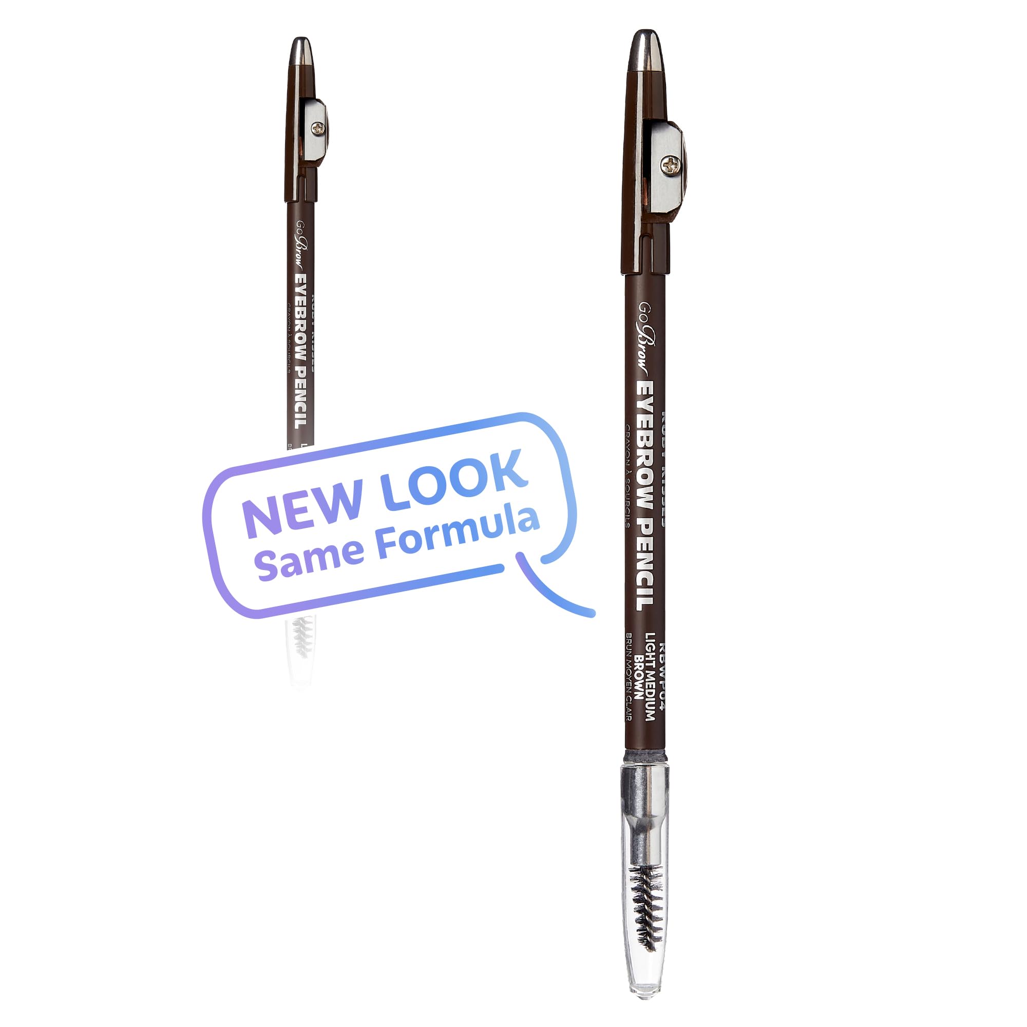 Kiss Go Brow Eyebrow Wooden Pencil Light Medium Brown(6 Pieces)