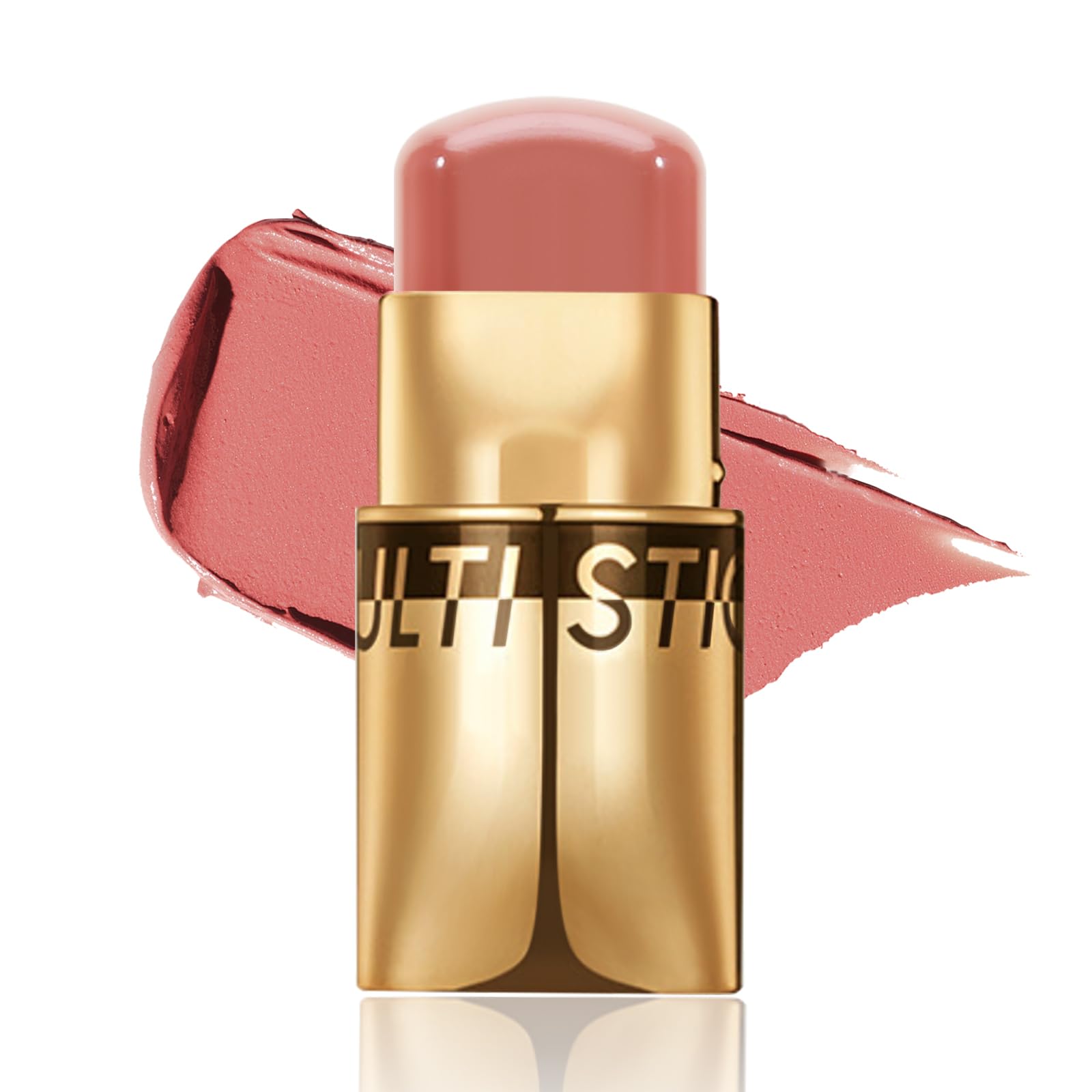 AFGHOUZ 3 In 1 Cream Blush Stick, Multi-Use Blush Makeup Stick For Cheek, Eye And Lip, Lightweight Moisturizing, Blend Natural