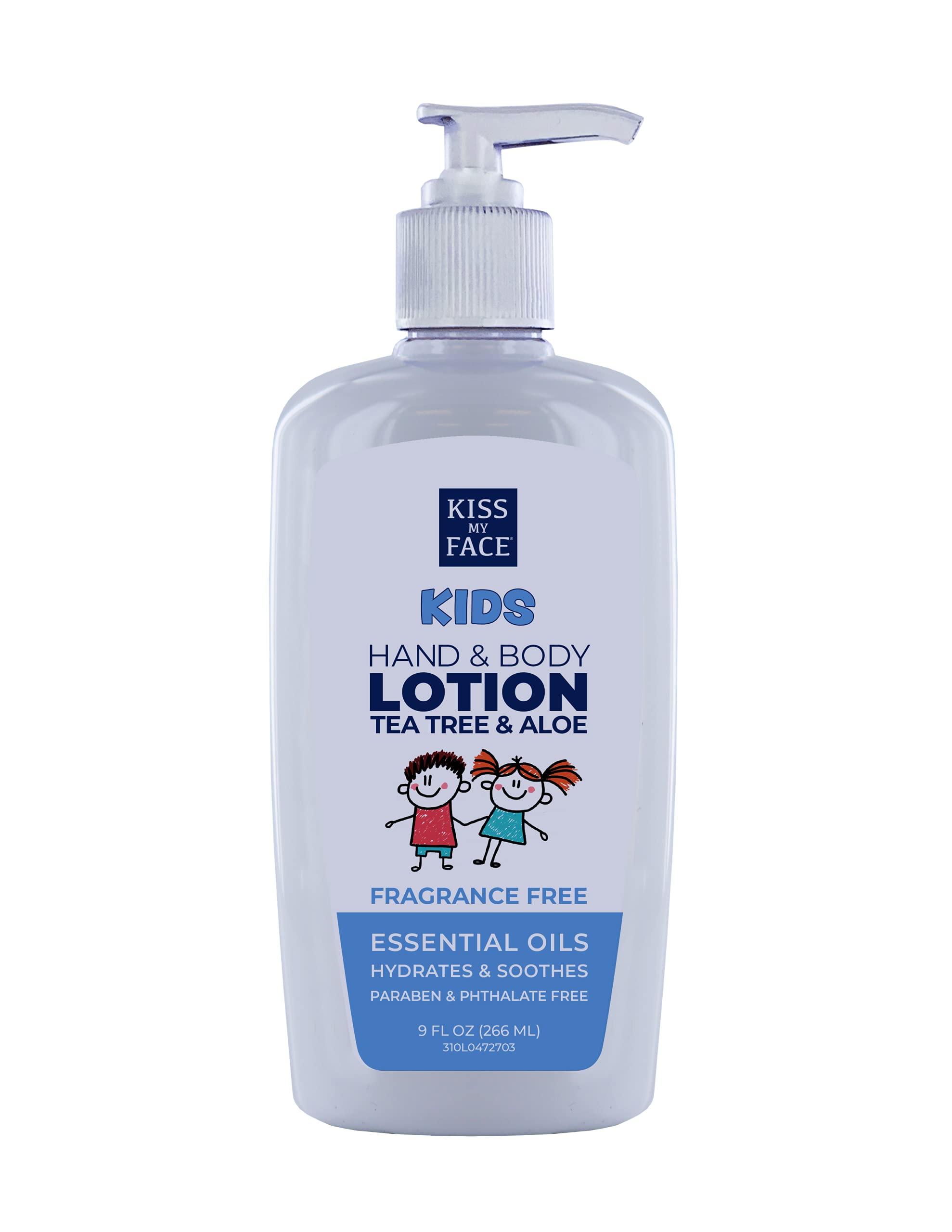 Kiss My Face Kids Fragrance-Free Hand & Body Lotion - Hydrate And Soothe Skin - Vegan & Cruelty-Free - Easy To Use Hand Lotion Pump - Suitable For Sensitive Skin - 9 fl oz Bottle