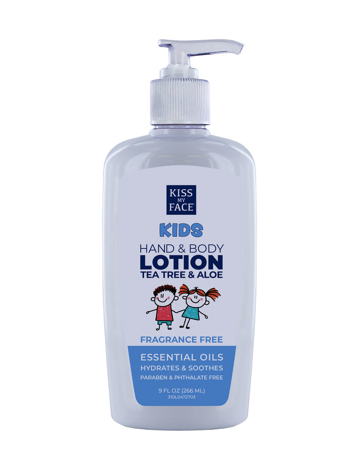 Kiss My Face Kids Fragrance-Free Hand & Body Lotion - Hydrate And Soothe Skin - Vegan & Cruelty-Free - Easy To Use Hand Lotion Pump - Suitable For Sensitive Skin - 9 fl oz Bottle