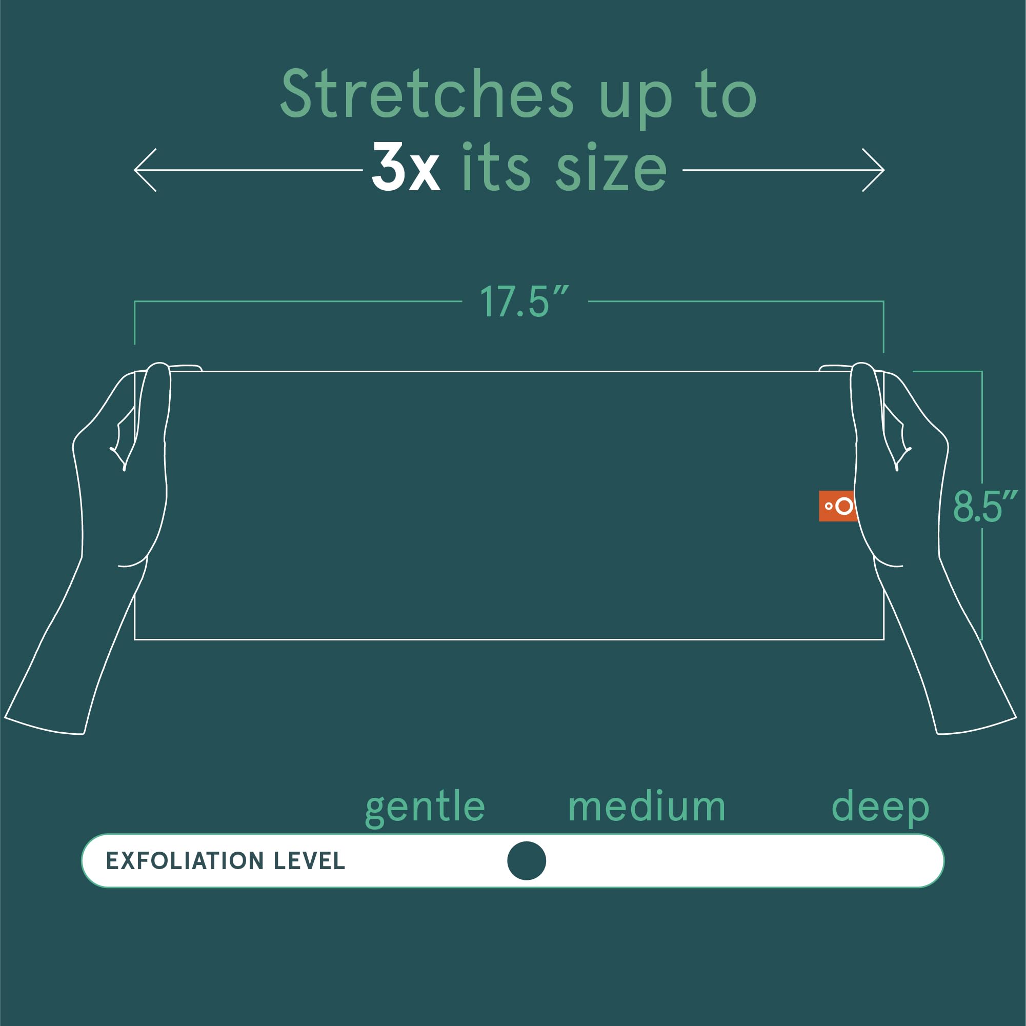 Cleanlogic Sustainable Organic Cotton Exfoliating Stretch Washcloth, Natural, 3 Count