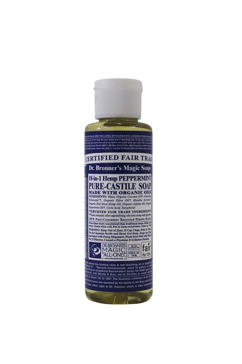 Dr Bronner Magic Soap 4 Ounce - Castile Peppermint