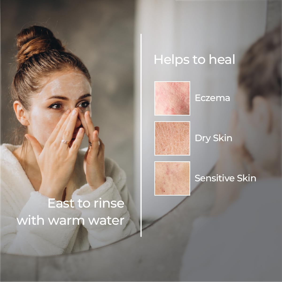 Pure Cimple Probiotic Face Cleanser - Gentle Makeup Remover with Papaya Enzyme for Dry, Sensitive Skin