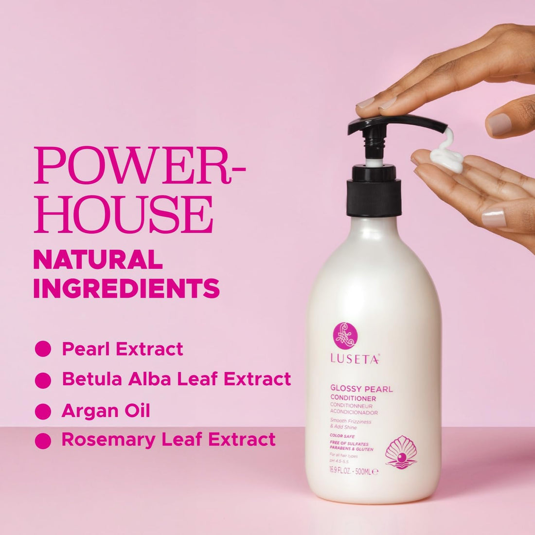 Luseta Glossy Pearl Conditioner for Smoothing and Nourishing Frizzy, Deep Moisturizing Conditioner with Pearl Extract, Awakening shine for Dull hair 16.9 fl.oz.