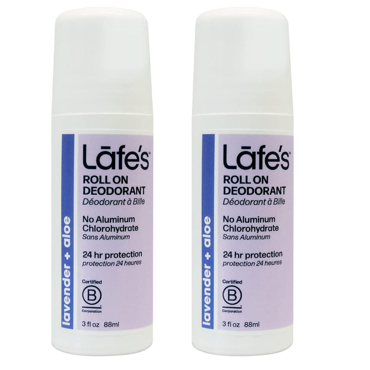 Lafe's Soothe Roll On Deodorant (Pack of 2) With Aloe Vera, Witch Hazel, and Mineral Salts, 2.5 oz Each