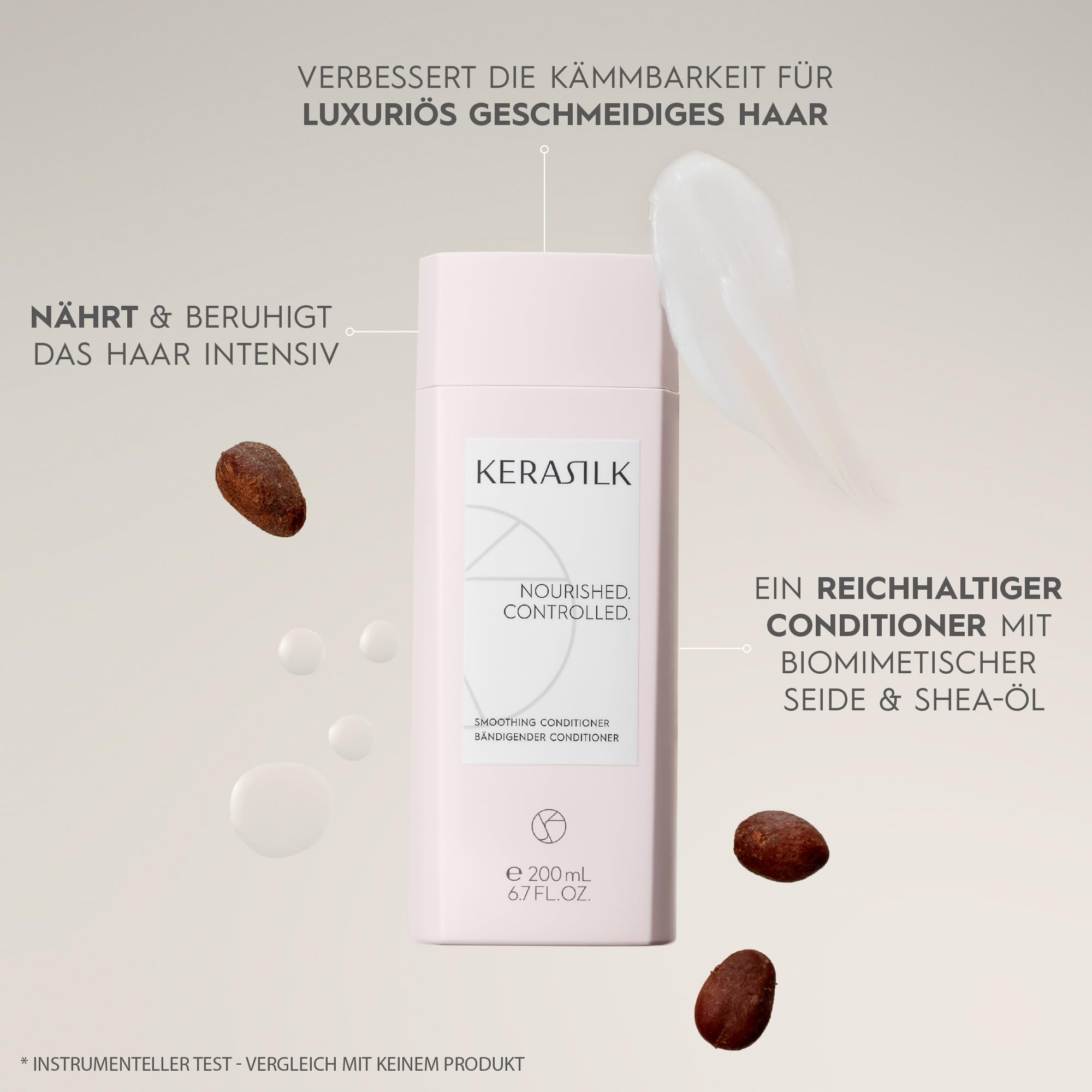 KERASILK Smoothing Conditioner |Intensively Nourishes & Conditions| Tames Frizz & Smooths Strands | For Coarse, Frizzy, Unruly Hair | Improves Manageability for All Hair Types & Textures | 200ml