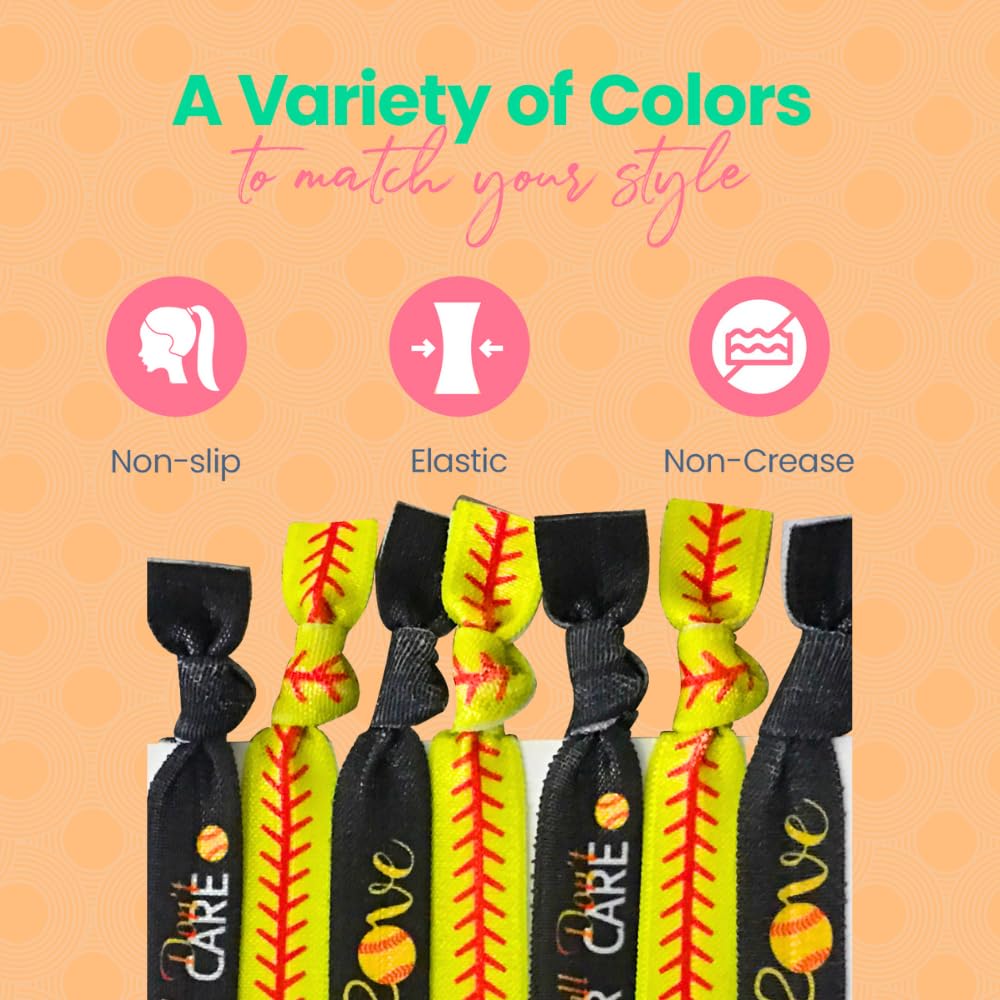 Infinity Collection Infinity Collection Softball Hair Accessories, Girls Softball Hair Ties, Perfect Softball Player and Softball Teams