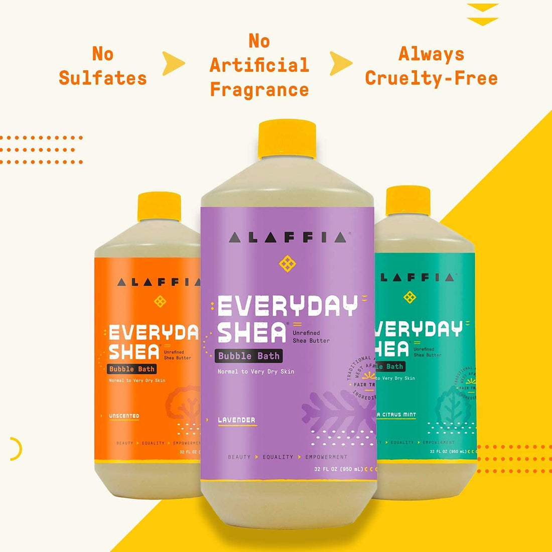 Alaffia Everyday Shea - Moisturizing Shea Butter Bubble Bath Lavender - 32 oz.