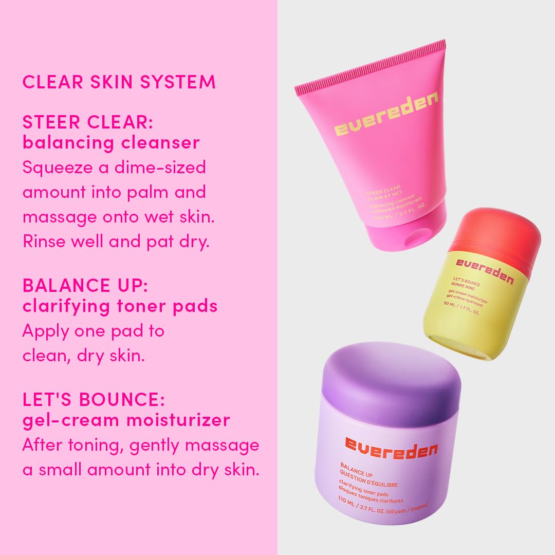 Evereden Let's Bounce Gel-Cream Preppy Skincare Moisturizer: Light, Non-Greasy Hydration for the Oily & Pimple-Prone - Redness-Calming Clean & Vegan Skin Care for Pre-teens, Teens 10-12 & Beyond
