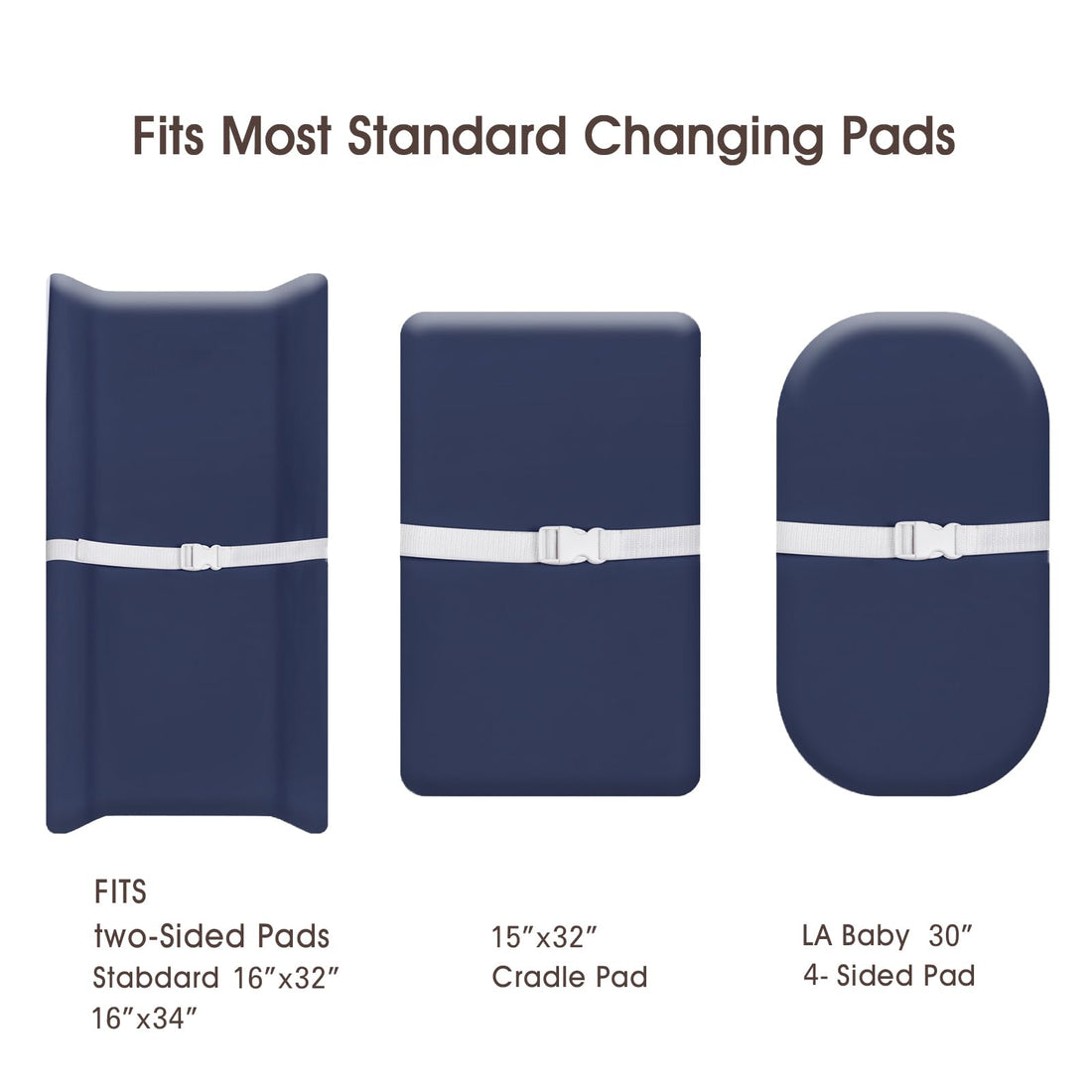PHF Baby Changing Pad Covers for Boys Girls, 2 Pack Ultra Soft Breathable Microfiber Changing Pad Table Sheets for Most Baby Changing Pads, Light Grey & Navy
