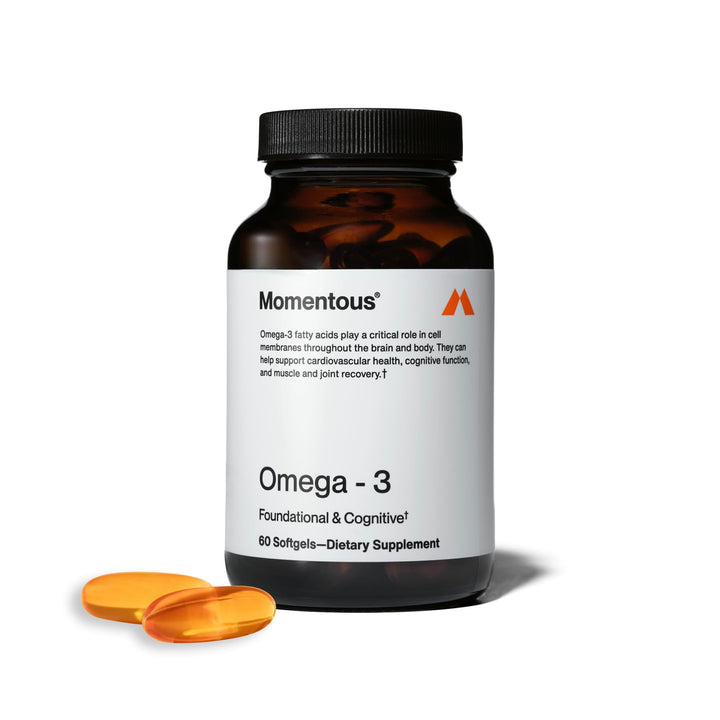 Momentous Omega 3 Fish Oil 1600mg - Daily Fish Oil Omega 3 Supplement for Women and Men with EPA & DHA - Supports Joint Health - NSF Certified, GMO-Free, Gluten Free, 30 Servings