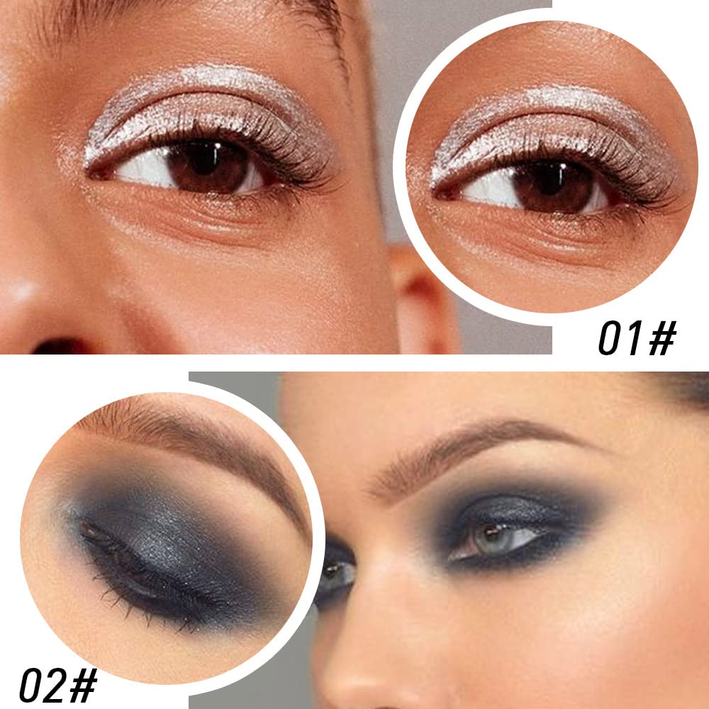 evpct 4Pcs Black Silver Grey Brown Gel Eyeliner Pencil Eye Face Paint Sticks Makeup Set, Natural Black Gel Eyeliner Cream Waterproof Crayon Pencils Applicator Tool delineador de ojos contra el agua