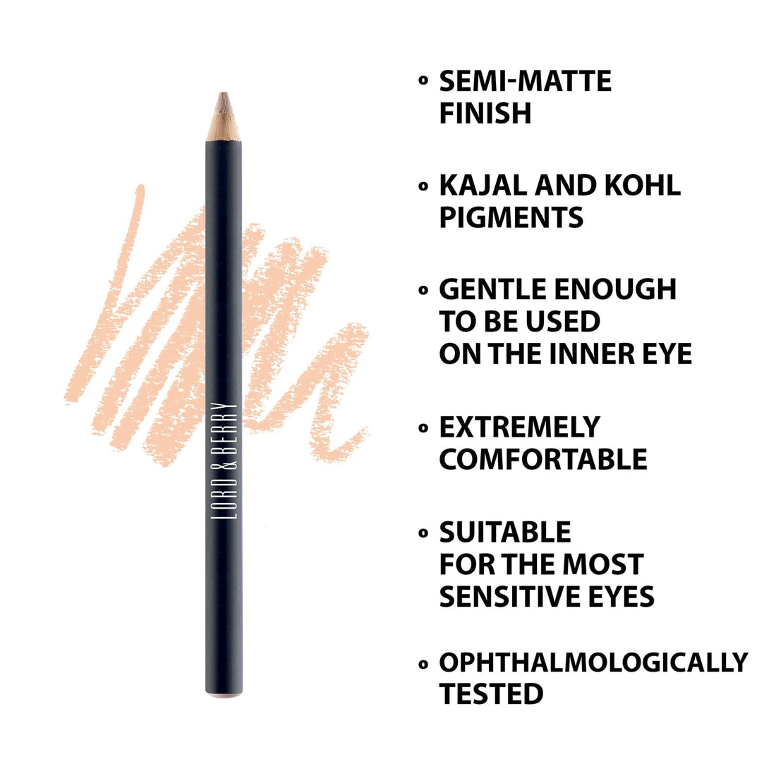 Lord & Berry Silk Kajal Eye Pencil, Nudo, 1.36g