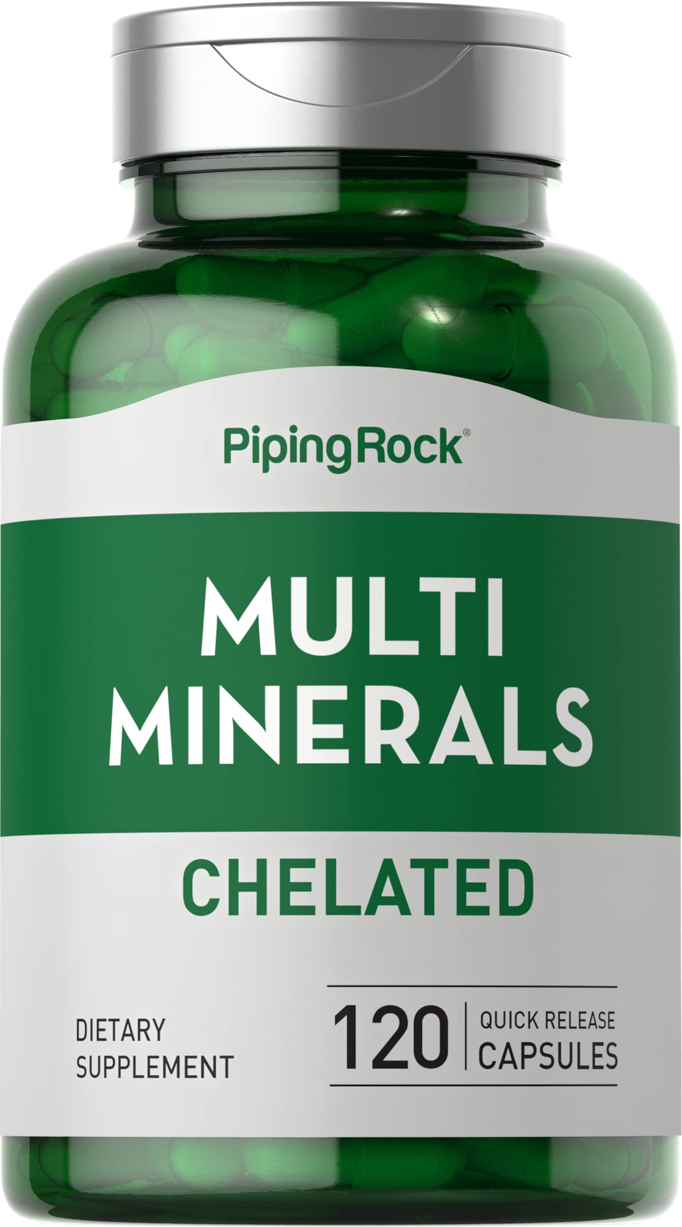 Piping Rock Mega Multi Mineral Chelated Supplement | 120 Capsules | Iron Free | Non-GMO, Gluten Free